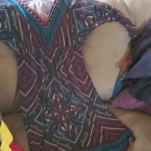 Multi color patterned dress